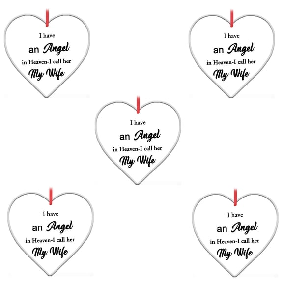 LYCAQL 5PCS Christmas Memorial Ornaments Angel Wings in Memory of Lover Memorial Ornament Hanging Sign Commemorative Decorations