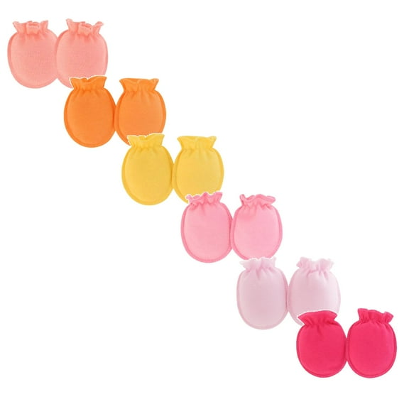 LYCAQL 6 Pairs Baby Mittens No Scratch Gloves Toddler Anti Scratch Essentials Unisex Cotton for 3-9 Months Girls Boys