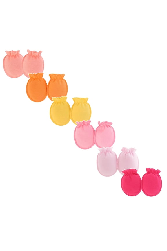 6 Pairs Baby Mittens No Scratch Gloves Toddler Anti Scratch Essentials Unisex Cotton for 3-9 Months Girls Boys