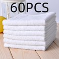 thumbnail image 1 of LYCAQL 60PCS Wholesale of White Square Towels, Washcloths Pure Cotton, Hotel Catering, Aviation Disposable Hand Towels, Hotel Food, Hotpot Restaurant Small Towels, 1 of 5