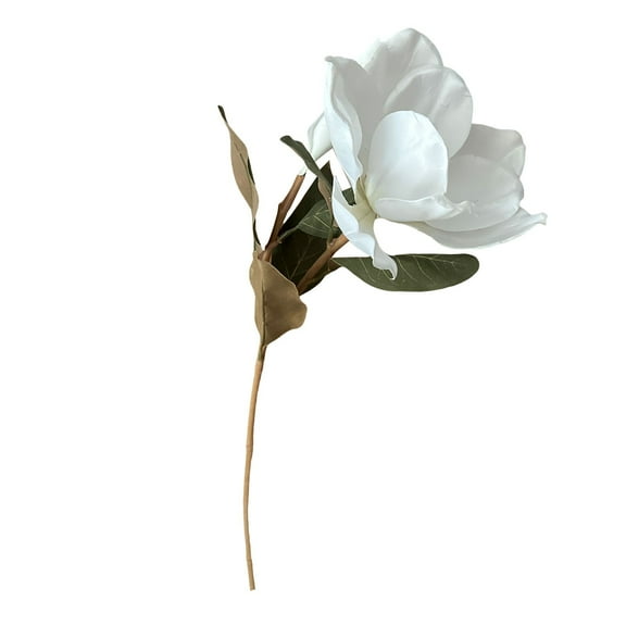 LYCAQL 73cm/28.7in Silk White Magnolia Bush For Indoor Use 1pc Magnolia Artificial Flower Can Be Activity Petals Wedding Home Decoration Photography Placement