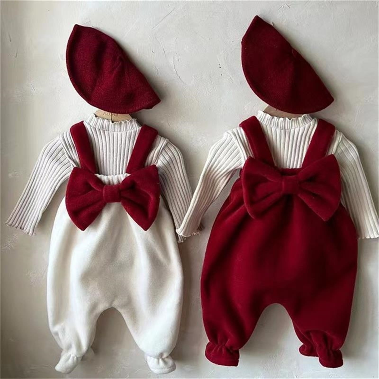 LYCAQL Baby Boy Clothes Baby Little Girls Winter Suspender Trousers Solid Clothes Oversized
