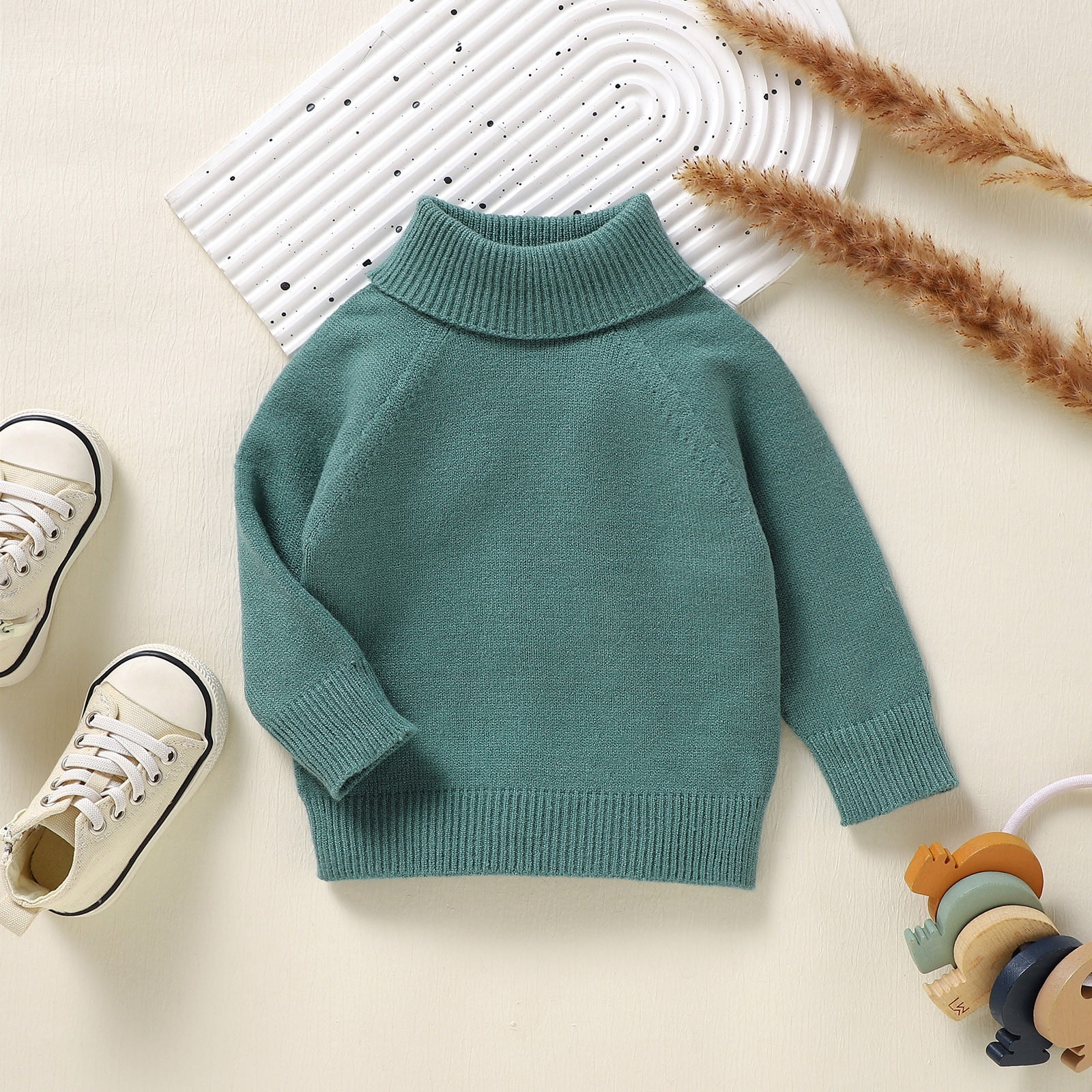 LYCAQL Baby Girl Clothes Baby Boys Girls Sweaters Knit Cable Turtleneck
