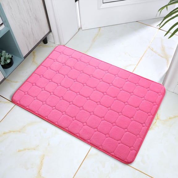 LYCAQL Bathroom Floor Mat,Bath Mat,Super Absorbent Bath Mat,Bathroom Rugs Non Slip Washable, Quick Dry Shower Mats, Ultra Soft Bath Mat Towel,Brown,16"*24" Hot Pink