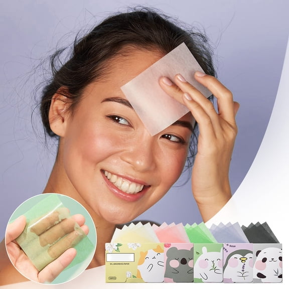 LYCAQL Blotting Paper 5PCS *100 Sheets Oil Blotting Sheets For Face Natural Blotting Paper Oily Skin Oil Absorbing Sheets High Performance Oil Absorbing Tissues Unisex