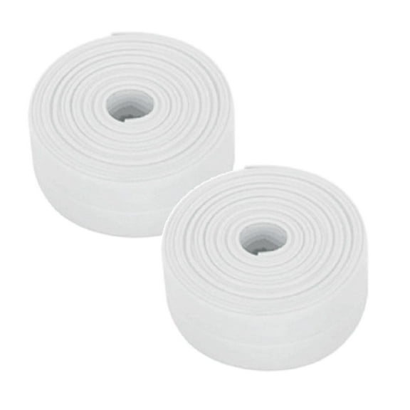 LYCAQL Caulk Tape, 2 Rolls Caulking Tape Sealant Strip, White Caulk Tape Waterproof Self Adhesive, Bathroom Shower Bathtub Toilet Caulk Strip with Sealing Tool(1.5"x10.5Ft)