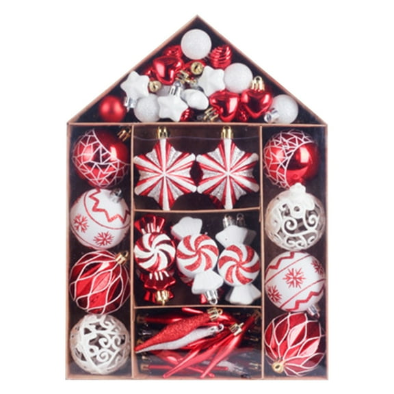LYCAQL Christmas Ball Ornaments 73Pcs Shatterproof Christmas Hanging Decorations Tree Balls For Holiday Wedding Party Decoration