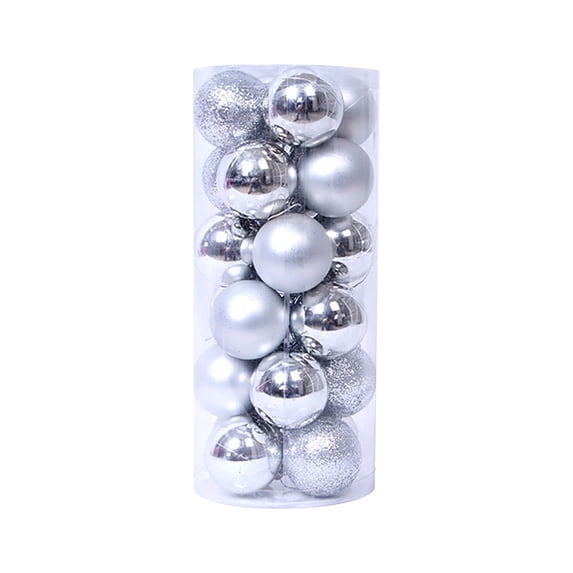 LYCAQL Christmas Tree Decorations Ornament Set for Fall Decor, 24ct Silver Shatterproof Ball Ornaments Bulk, 1.57 Inches Hanging Decor for Holiday Party