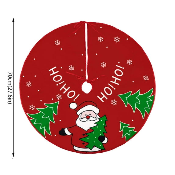 LYCAQL Christmas Tree Skirt Santa Claus and Snowman 27.6 Inch Mat for 3-5 FT Large Xmas Trees Holiday Party Under Christmas Tree Decorations for Holiday Home Decor Party Xmas