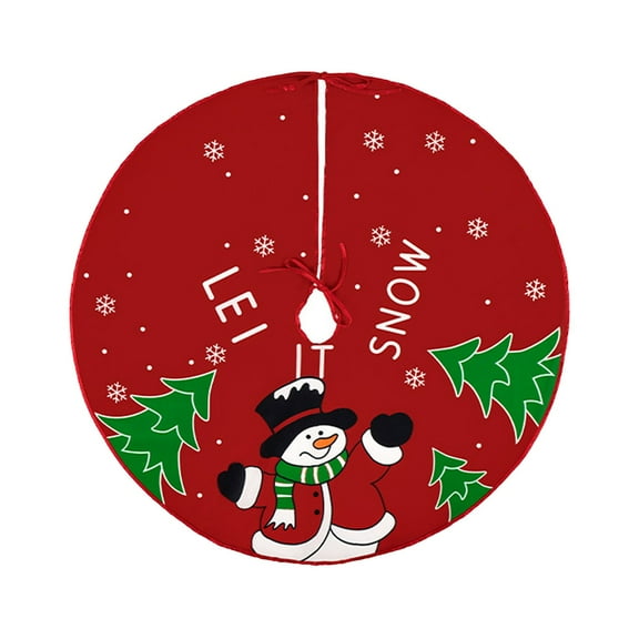 LYCAQL Christmas Tree Skirt Santa Claus and Snowman 27.6 Inch Mat for 3-5 FT Large Xmas Trees Holiday Party Under Christmas Tree Decorations for Holiday Home Decor Party Xmas