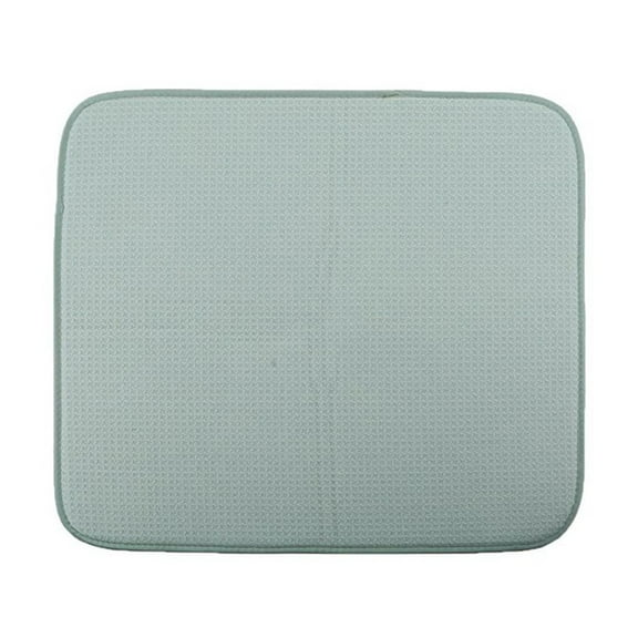 LYCAQL Dish Drying Mat Highly Absorbent Microfiber Kitchen Counter Mat Dish Drying Pad for Dishes Utensils Pots and Pans Large 16" x 18", Sage Green
