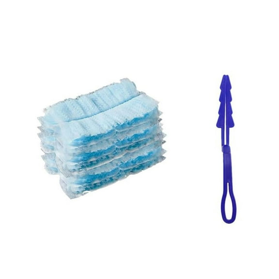 LYCAQL Disposable Duster Refills Bulk Heavy Duty Dusters - Disposable Electrostatic Duster Adsorption Duster Household Desktop Cleaning Brush Replacement Head 10 Pieces with Handle (1 Pack)