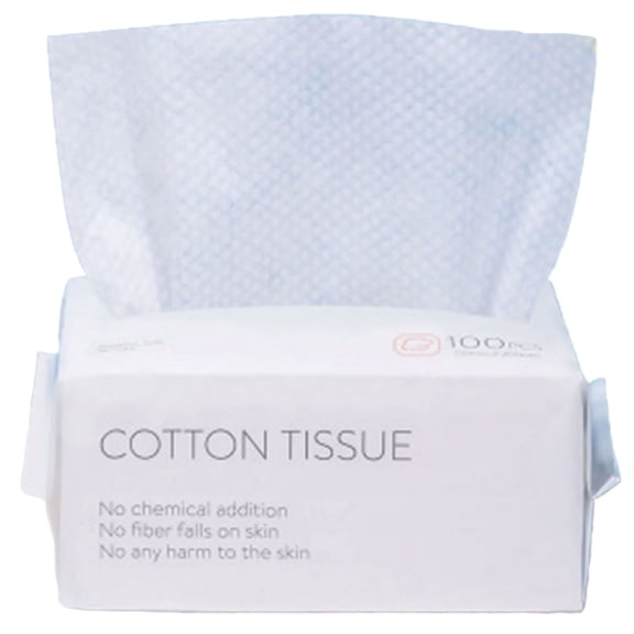 LYCAQL Disposable Face Towel, 100 Count Face Clean Towels, for Washing Soft Cotton Dry Wipes Facial Cloths Towelettes for Washing and Drying, Facial Tissue for Cleansing, Skincare and Makeup Remover