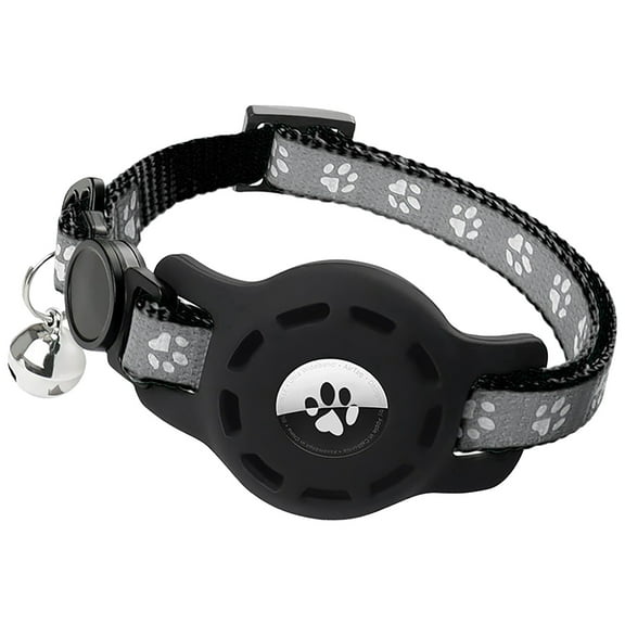 LYCAQL Dogs Specific Airtag Collar, Tracker Silicone Protective Cover, with Reflective Strip and Adjustable Safety Buckle Pet Locator Protective Case Reflective With Bell Buckle Footprint Item