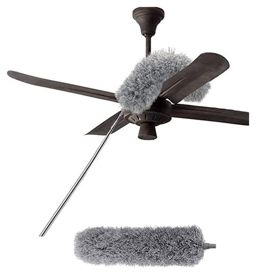 LYCAQL Duster with Extension Pole Spider Web Brush & Ceiling Duster Kit for Cleaning 100" Microfiber Feather Duster Cleaner with Washable Head for Ceiling Fan, Furniture, Home
