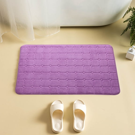 LYCAQL Extra Thick Bath Rugs for Bathroom - Anti-Slip Bath Linen Sets Mats Soft Plush Yarn Shaggy 100% Strong Polyeste Living Room Bedroom Water Absorbent(Dark Purple,16x24 - Inches)