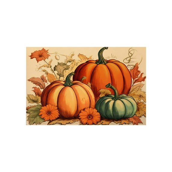 LYCAQL Fall Pumpkin Door Mats Fall Welcome Truck Pumpkin Fall Decor Farmhouse Fall Pumpkins Doormats Velvet Overlay Fall Decorations Rugs For Front Door Indoor Outdoor