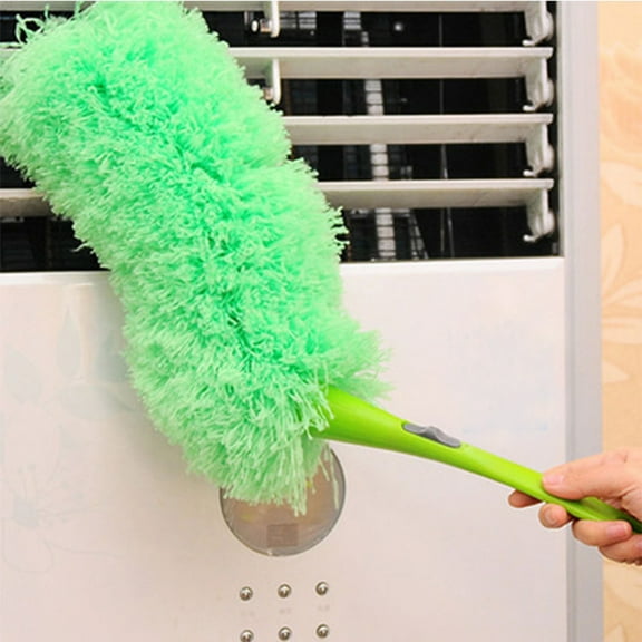 LYCAQL Flexible Microfiber Feather Duster 24.4 inch Brush Head with Hand-Grip Lightweight Attracts Dust Microfiber Feather Duster Washable Microfibre Cleaning Tool for Cleaning Office Furniture Sofa