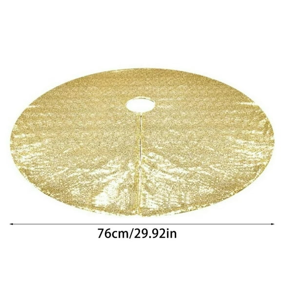 LYCAQL Gold Christmas Tree Skirt Mini 30 Inch Sequins Tree Skirt Sparkle Velvet Xmas Tree Mat Glitter Tree Skirts for Artificial Trees Tree Collar Skirt for Christmas Party