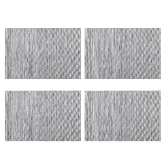 LYCAQL Grey Placemats 18x12 inch Heat Resistant Non-Slip Place mats for Dining Table Washable Durable Woven Table Mats (Set of 4)