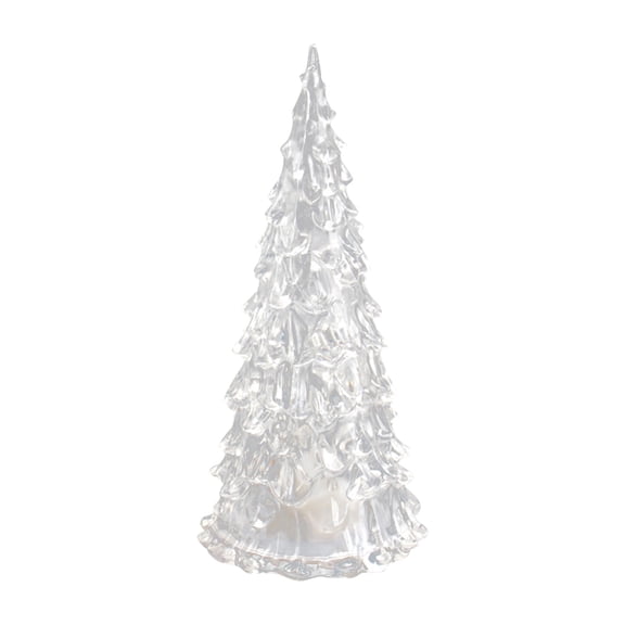 LYCAQL Hand Painted Ceramic Christmas Tree White 5 Inch Pre-Lit Tree with Multi Color Lights and Star Toppers Christmas Tree Color LED Enamel Night Light Christmas Decoration
