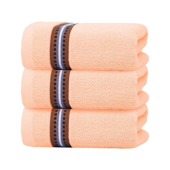 LYCAQL Hand Towels for Bathroom Set of 3, 100% Cotton Turkish Hand Towel Sets Clearance Prime, Soft Hand Face Towels, Navy Blue Hand Towels - Orange