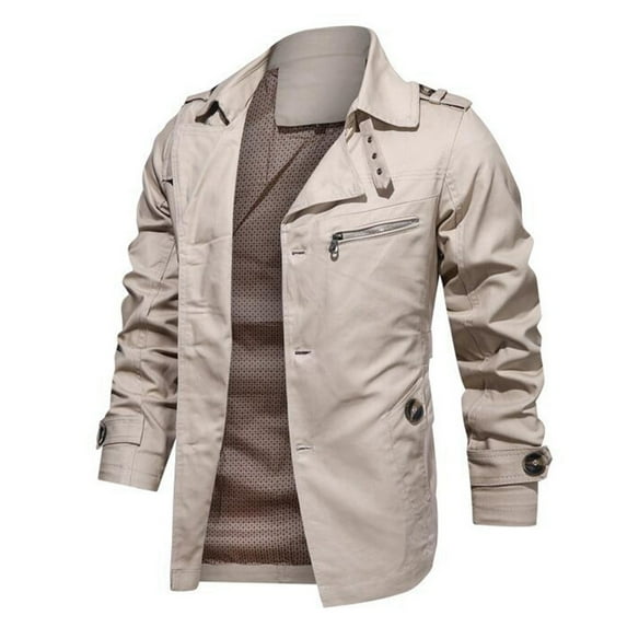 LYCAQL Jackets for Men Men's Autumn Winter Outwear Pure Color Breathable Plus Size Washing Jacket Coat Hooded Light Weight Jacket (White, 3XL)