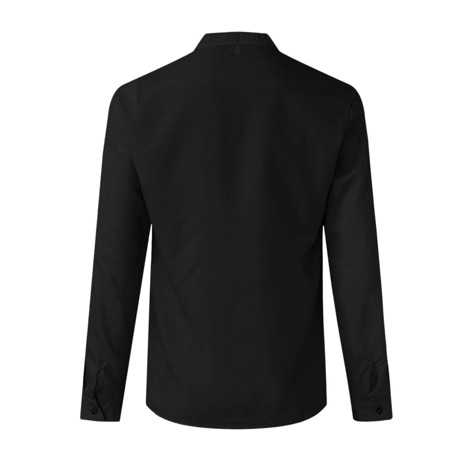 LYCAQL Mens Shirts Mens Loose Fitting Shirt Stand Collar Long Sleeve