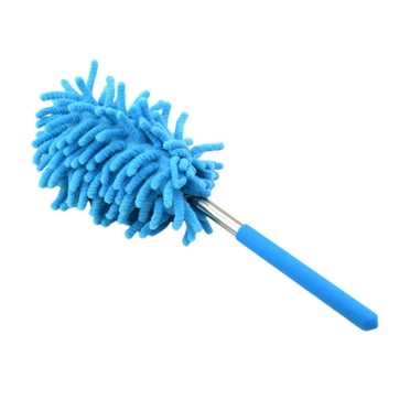 LYCAQL Microfiber Feather Duster with Extension Pole Up to 30", Extendable Long Duster with Reusable Bendable Head for Cleaning Fan/High Ceiling, Blinds, Furniture, Cars