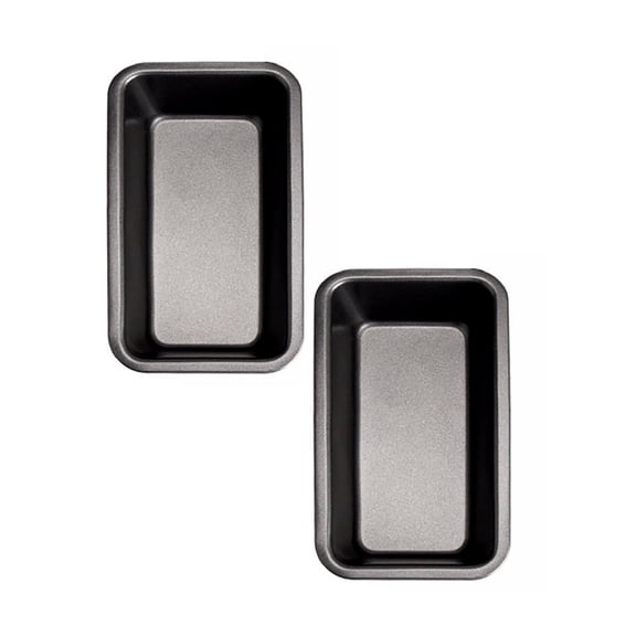 LYCAQL Mini Loaf Pan for Baking Bread, 6 x 3.4 x 2 In Nonstick Small Banana Bread Set of 2 Tiny Carbon Steel Meatloaf Pan Black