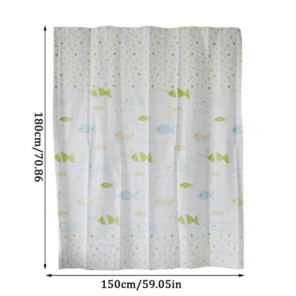 LYCAQL PE Shower Curtain, White Shower Curtain, Heavy Duty, Thickened Waterproof Cartoon Hotel Style, Water Repellent, Soft Cloth Shower Curtain, Machine Washable (White)