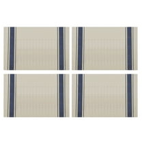 LYCAQL Placemats Set of 4 Heat-Resistant Woven Placemat Non-Slip Washable Table Mat Easy to Clean Table Mats at for Dining Table Kitchen Table (Stripe Blue)