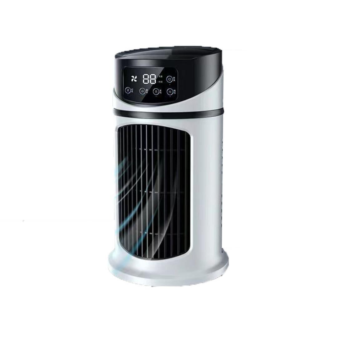 LYCAQL Portable Air Conditioner Cooling Fan Mini Rechargeable Personal Air Cooler Evaporative AC Unit Cordless Desktop Fan for Small Room Home Office White Clearance