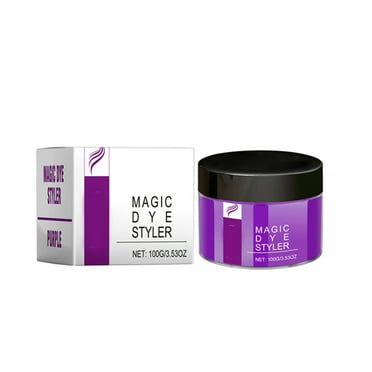 LYCAQL Purple Color Styler Gel Color Hair Dye Temporary Hair Color Wax Easy Washable Hair Paint Wax for Provides Fantastic Hair 100ML