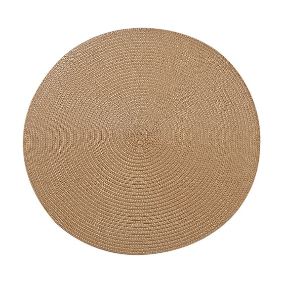 LYCAQL Round Woven Placemats Set of 4 15 Inches Kitchen Table Place Mats for Dining Table Trivets for Hot Pots and Pans Boho Table Decorations for Table Setting Tabletop Accessories