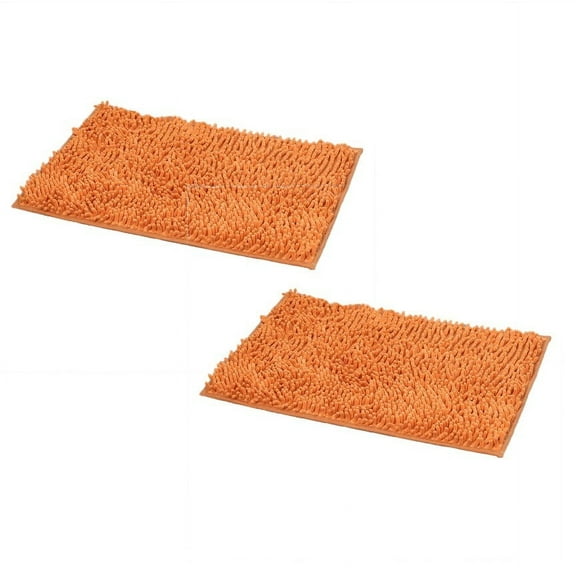 LYCAQL Set of 2 Non Slip Shaggy Bathroom Rugs Extra Thick Soft Bath Mats Plush Microfiber Absorbent Water for Tub Shower Machine Washable (12x20 Inches)