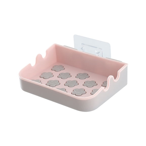 LYCAQL Shower Wall Soap Dish Holder: Wall Mounted Draining Soap Razor Saver for Bathroom Tile Flower Bar Soapdish with Perforation - Replacement for Suction