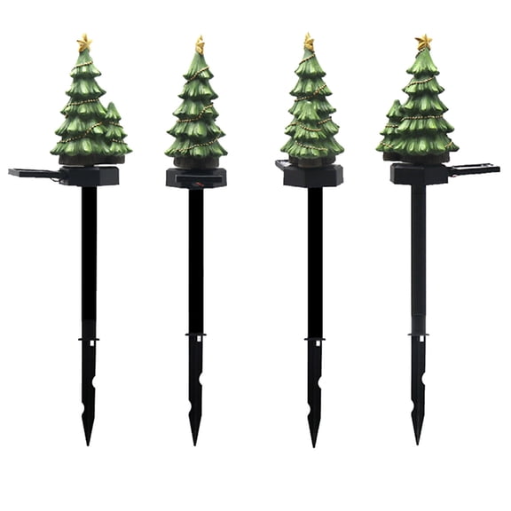 LYCAQL Solar Christmas Tree Garden Stake Lights Waterproof Christmas Decorations Tree Lights Outdoor Xmas Tree Light Christmas dcor Pathway Lights Patio Yard (Green, 4pcs)