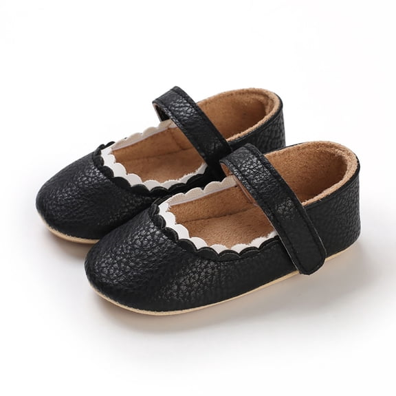 LYCAQL Spring and Autumn Children Baby Toddler Shoes Boys and Girls Flat Bottom Non Slip Lightweight Girl Shoes Size 4 (Black, 5 )