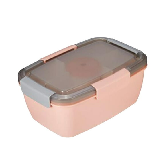 LYCAQL Stackable Lunch Box Container, Bento Style Food Storage with Removeable Compartments for Sandwich, Snacks, Toppings & Dressing, Leak-Proof and Made without BPA