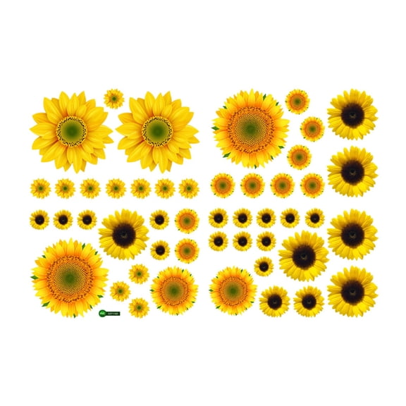 LYCAQL Sunflower Wall Decor - 27 PCS Sunflower Stickers for Walls with 3D Butterfly Wall Sticker Sunflower Nursery Decor Removable Yellow Flowers Decal for Kitchen Bathroom Bedroom Decoration
