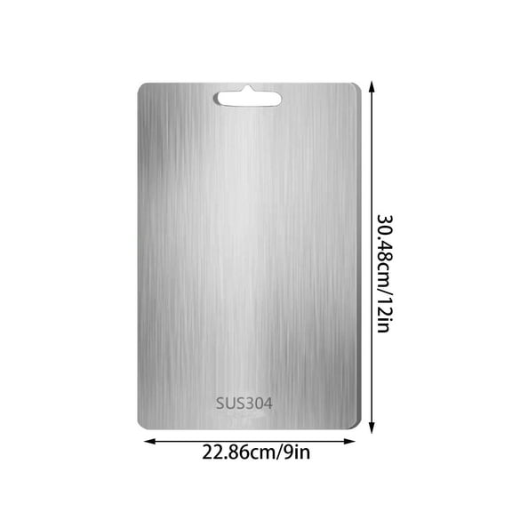 LYCAQL Titanium Cutting Boards - Steel Chopping Boards for Kitchen - Stainless Steel Cutting Board, Double Sided Medical-grade Titanium Cutting Mat Chopping Board (12 x 9 in), Silver