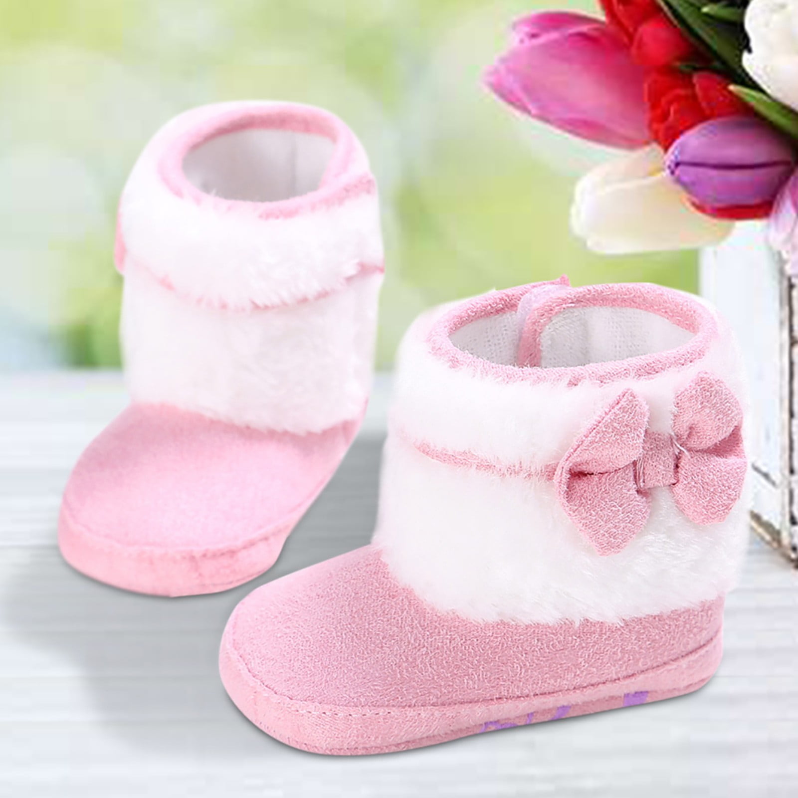 LYCAQL Toddler Shoes Boots Snow Baby Girls Boys Warm Boots Slip Rubber ...