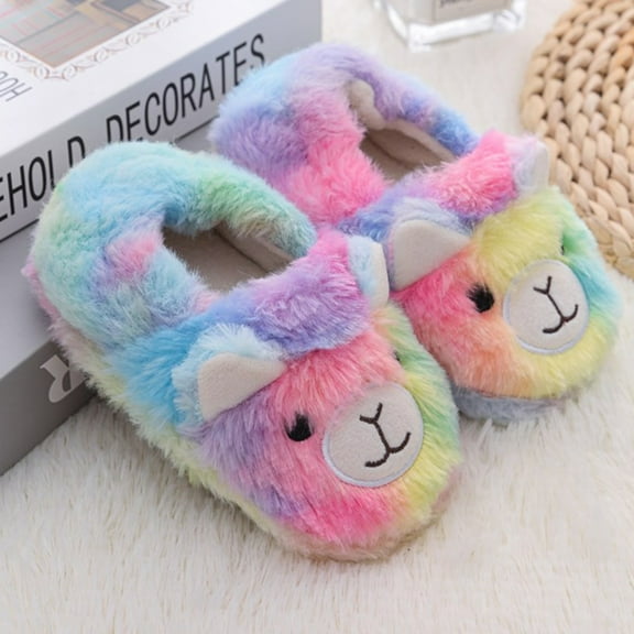 LYCAQL Toddler Shoes Girls Soft-Soled Shoes Toddler Cartoon Slippers Baby Boys Warm Kids Baby Shoes Size 8 Toddler Shoes Boys (Multicolor, 8 Toddler)