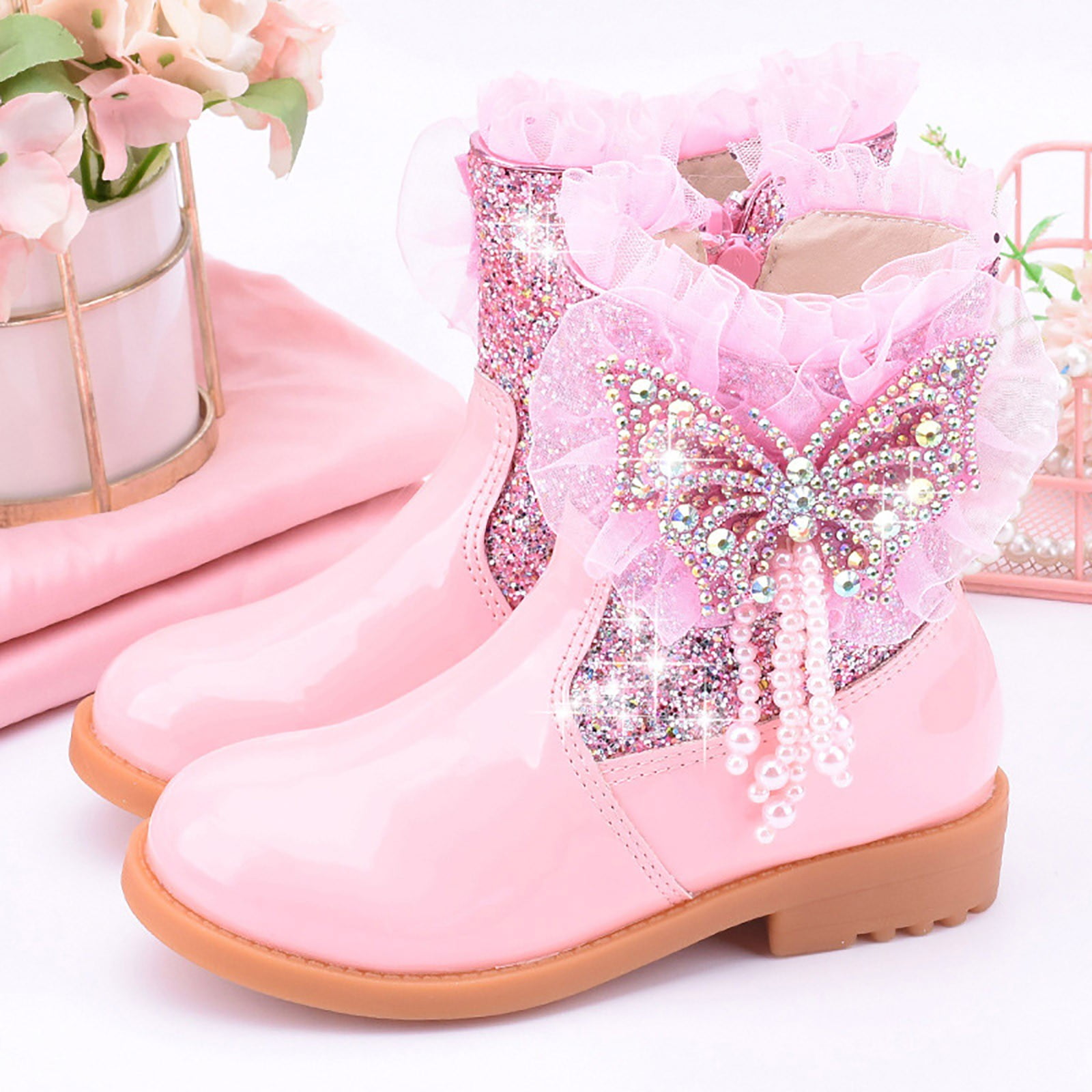 LYCAQL Toddler Shoes Toddler Girls Booties Little Kid Shoes Short Boots ...