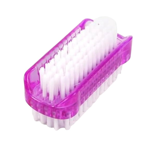 LYCAQL Two Sided Nail Scrubber Brush Multifunction Fingernail Cleaning Brush Portable Nail Brush Cleaner for Cleaning Cuticles Fingernails Toes (White Purple)