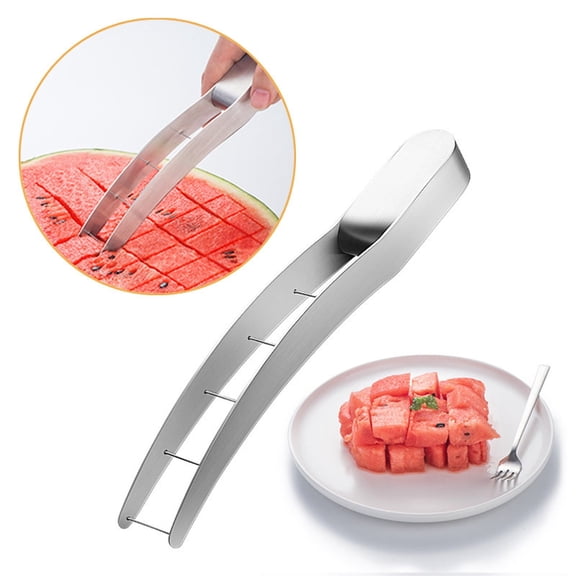 LYCAQL Cutter Slicer Stainless Steel Cube Cutter Quickly Safe Knife Fun Fruit Knives Salad Melon Baller for Kitchen Gadget