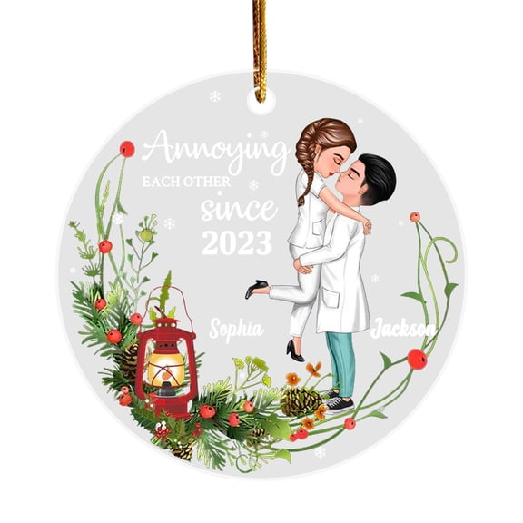 LYCAQL Wedding Gifts for Couples, Our First Christmas Married Ornament Unique 1st Christmas as Mr Mrs Ornaments, Bridal Shower Gifts for Bride, Newly Wed Gifts