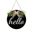 thumbnail image 1 of LYCAQL Welcome sign for front door Round Wood Sign Hanging Welcome Sign for Farmhouse porch Spring Welcome Sign Front Door Decoration, 1 of 8