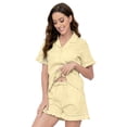 thumbnail image 1 of LYCY Women Short Pajama Set, Cotton Sleepwear Soft Cute Button up Pjs Set,(Canary Yellow,XL), 1 of 4